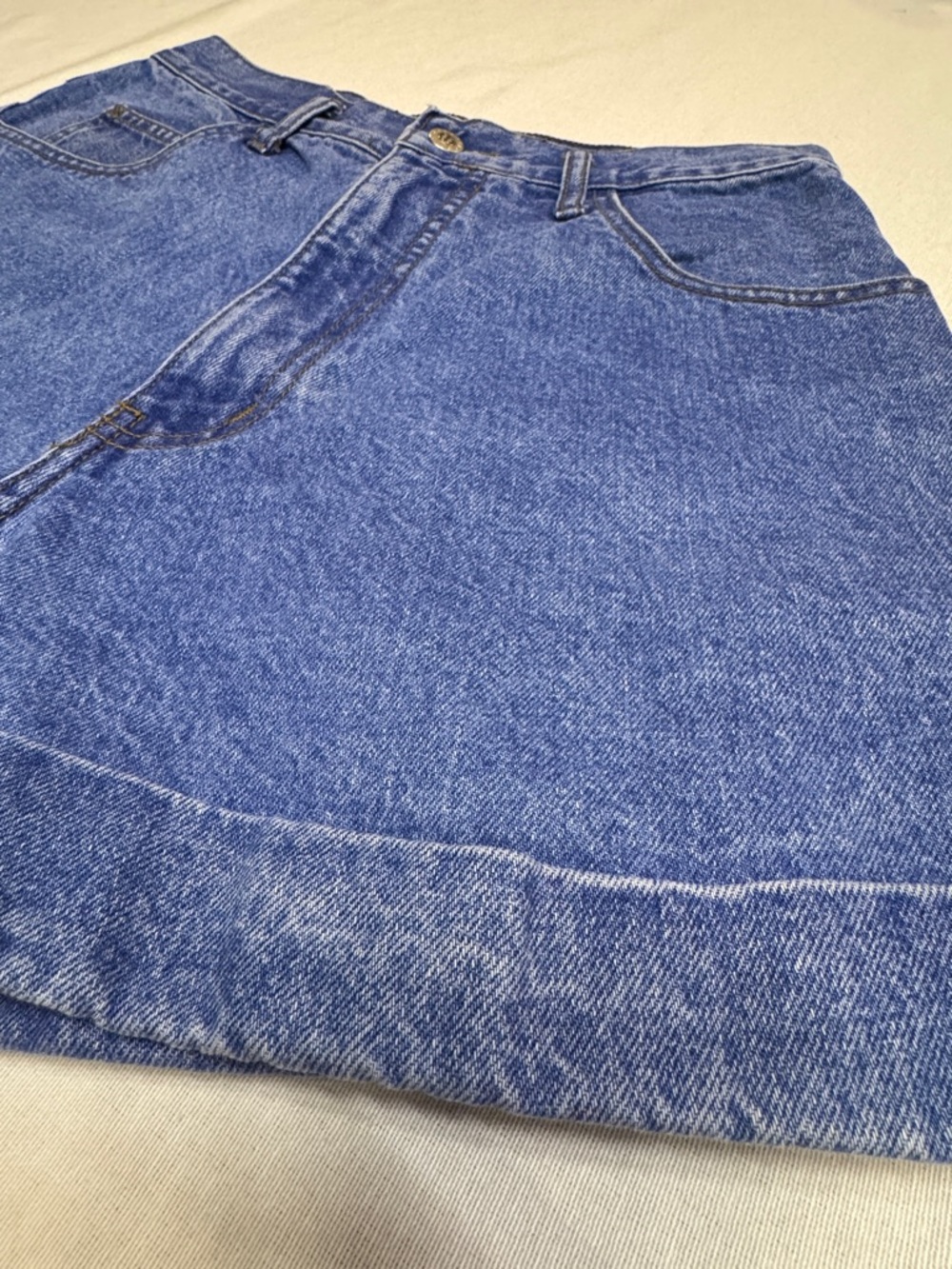 Vintage Anchor Blue Denim Shorts Womens Size 11 High Rise Cuffed Butter Mom Y2K - Picture 4 of 8
